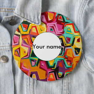 Colourful holes texture 6 cm round badge