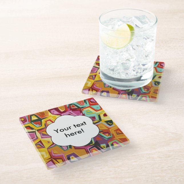 Colourful holes texture glass coaster (Angled)