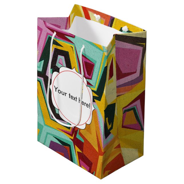 Colourful holes texture medium gift bag (Front Angled)