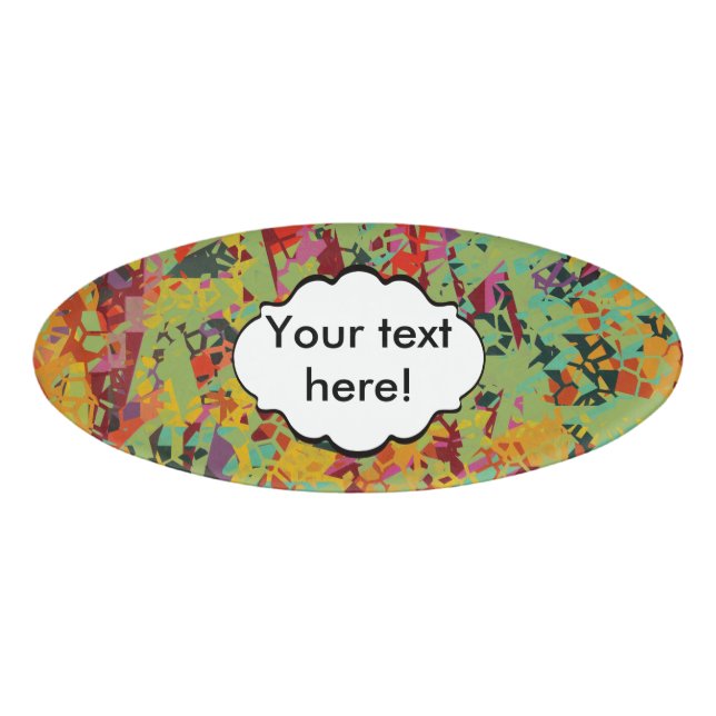 Colourful holes texture name tag (Front)