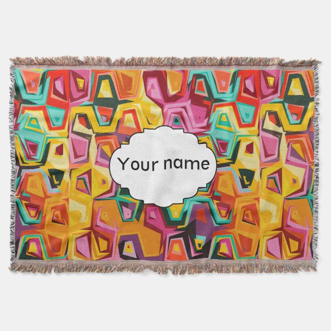 Colourful holes texture throw blanket (Front)