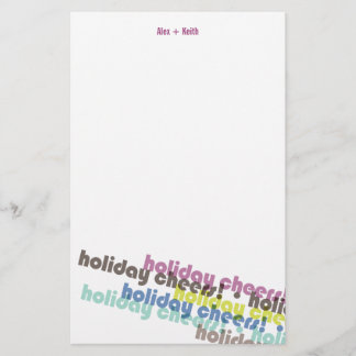 Colourful Holiday Cheers Custom Holiday Stationery