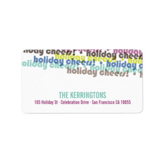 Colourful Holiday Cheers Typography Return Address Label