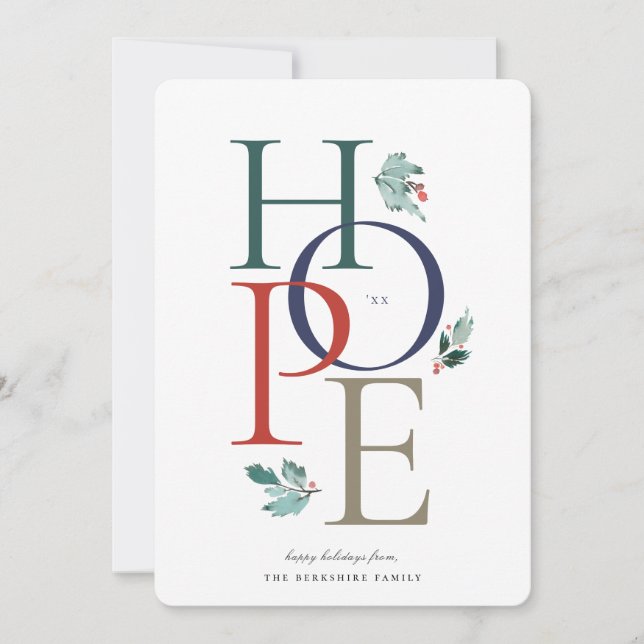 Colourful Holiday Hope Modern Botanical Berry (Front)