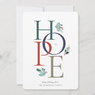 Colourful Holiday Hope Modern Botanical Berry Card