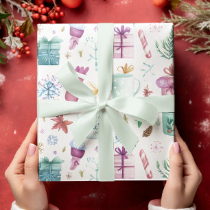 Colourful Holiday Joy – Watercolor Wrapping Paper