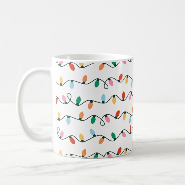 Colourful Holiday Lights Classic Mug, 11 oz Coffee Mug (Left)
