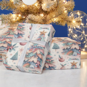 Colourful holiday motif wrapping paper