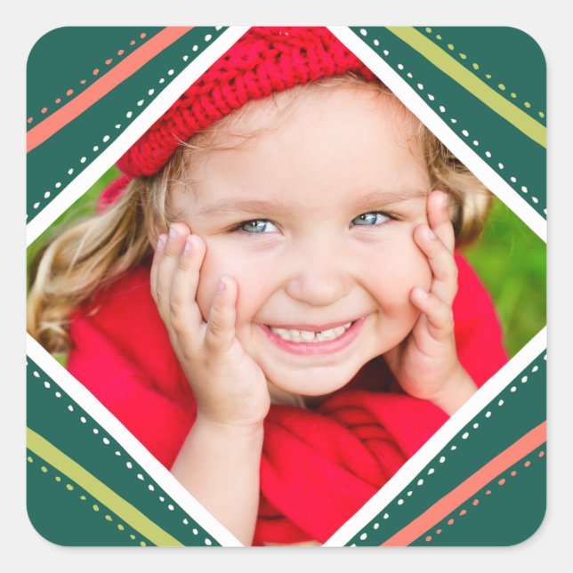 Colourful Holiday Photo Sticker (Front)