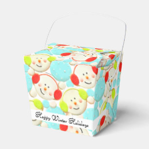 Colourful Holidays Snowmen Favour Box