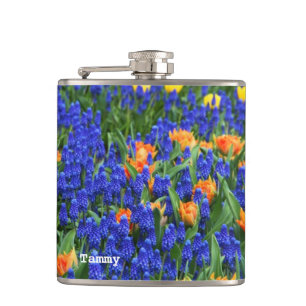 Colourful Holland Blub Flowers Custom Flask