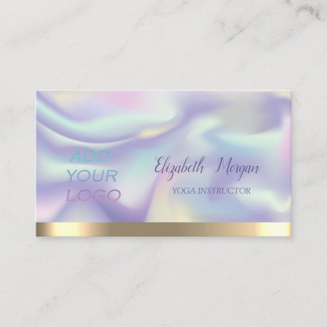 Colourful Holographic, Add Your Logo Business Card (Front)