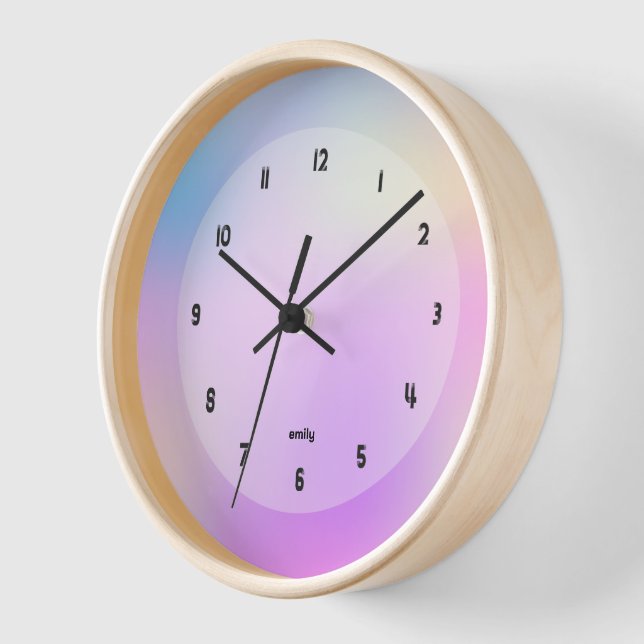 Colourful holographic background clock (Angle)