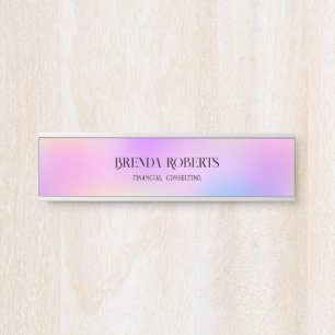 Colourful holographic background door sign