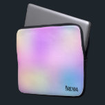 Colourful holographic background laptop sleeve<br><div class="desc">Image of a colourful holographic background texture with an optional monogram.</div>