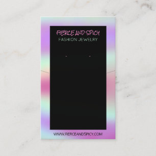 Colourful Holographic Necklace And Earring Display Business Card