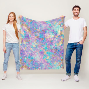 Colourful Holographic Texture Fleece Blanket