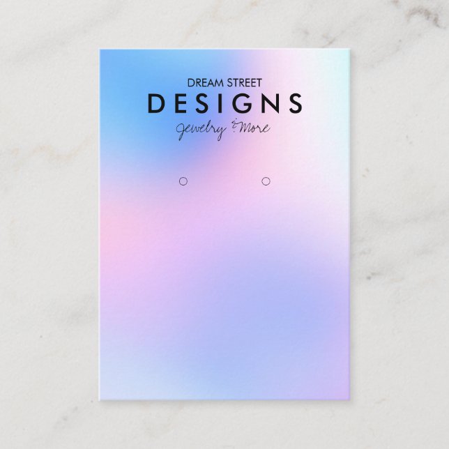 Colourful Holographic Trendy Earring Display Card (Front)