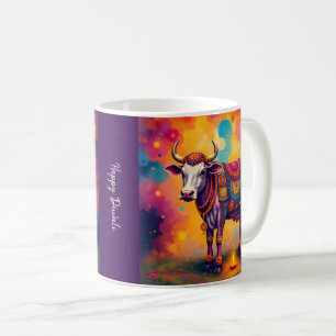 Colourful Holy Diwali Cows in Festive Disguises Coffee Mug
