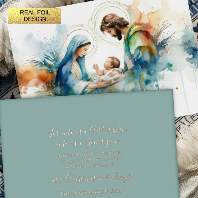Colourful Holy Family Foil Holiday Card (Creator Uploaded)