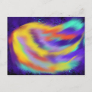 Colourful Holy Spirit Fire Christian Modern Art Postcard