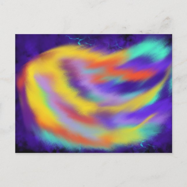 Colourful Holy Spirit Fire Christian Modern Art Postcard (Front)