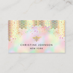 colourful honey bee design business card
