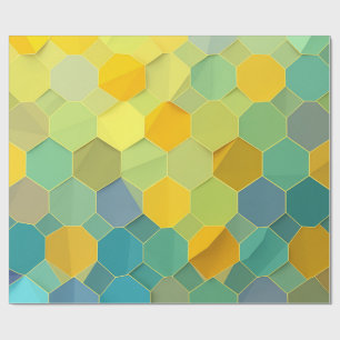 Colourful Honeycomb Geometric Pattern Wrapping Paper