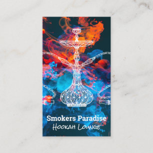 Colourful Hookah Smoke   Hookah Pipe Illustration Business Card