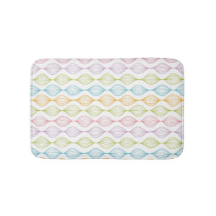 Colourful horizontal ogee pattern bath mat