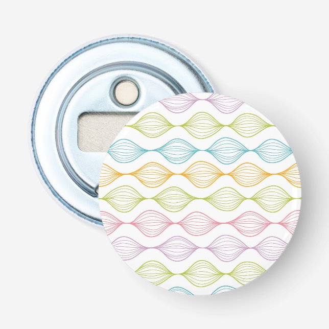Colourful horizontal ogee pattern bottle opener (Front)