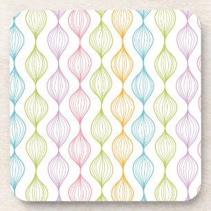 Colourful horizontal ogee pattern coaster