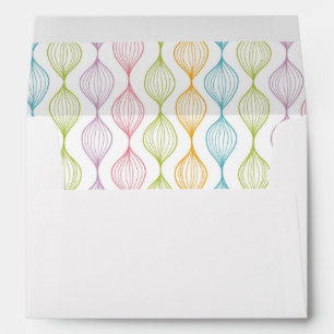Colourful horizontal ogee pattern envelope