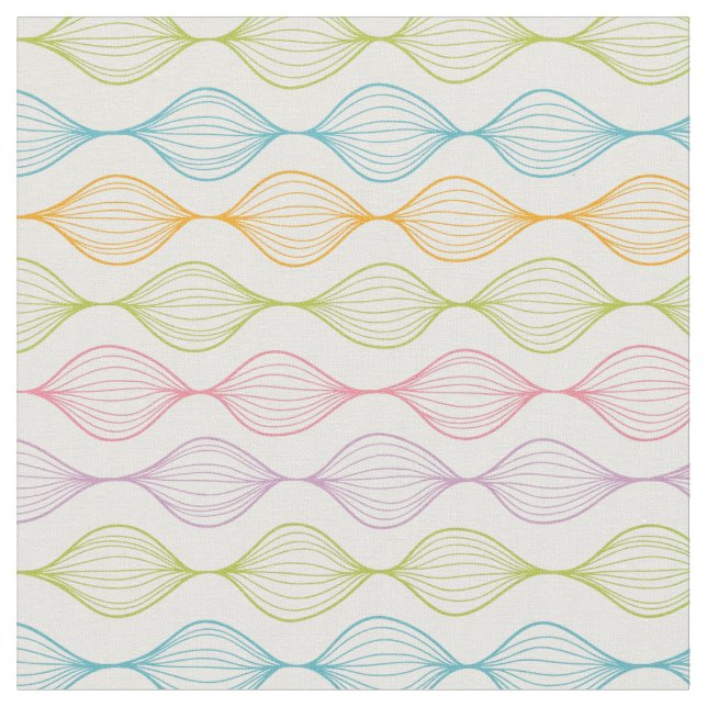 Colourful horizontal ogee pattern fabric (Close Up)