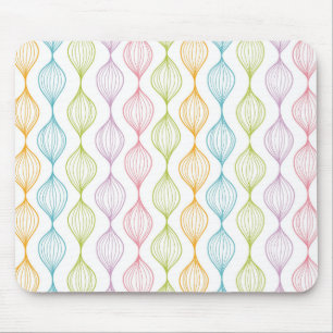 Colourful horizontal ogee pattern mouse mat