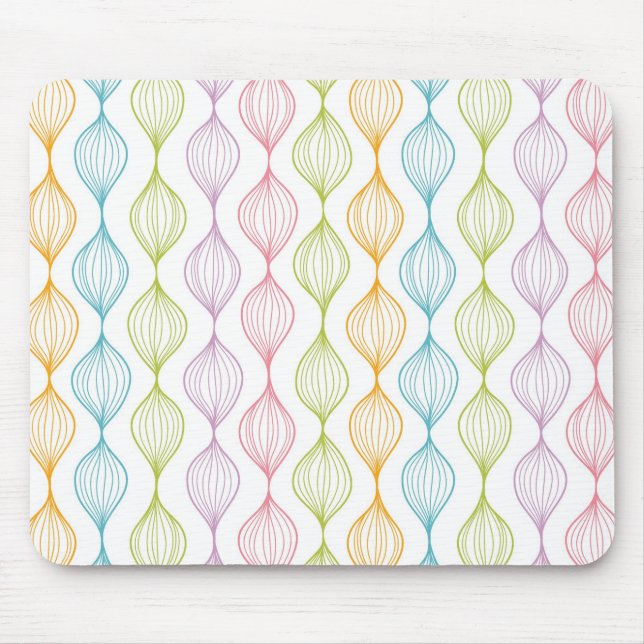 Colourful horizontal ogee pattern mouse mat (Front)