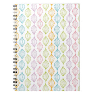 Colourful horizontal ogee pattern notebook
