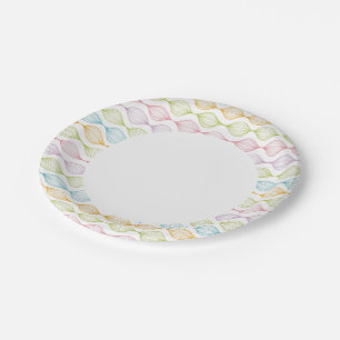 Colourful horizontal ogee pattern paper plate