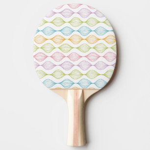 Colourful horizontal ogee pattern ping pong paddle