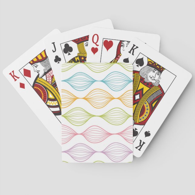 Colourful horizontal ogee pattern playing cards (Back)