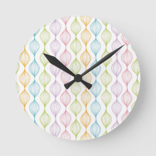 Colourful horizontal ogee pattern round clock