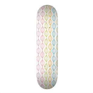 Colourful horizontal ogee pattern skateboard