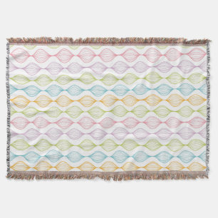 Colourful horizontal ogee pattern throw blanket
