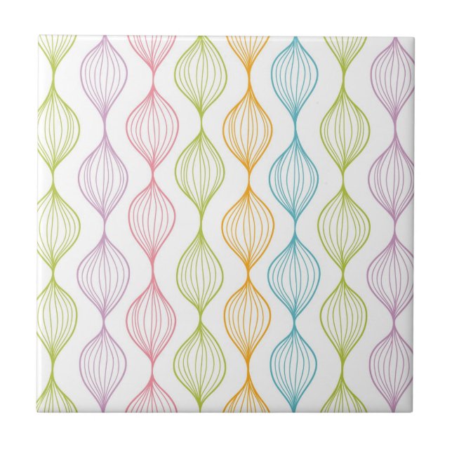 Colourful horizontal ogee pattern tile (Front)
