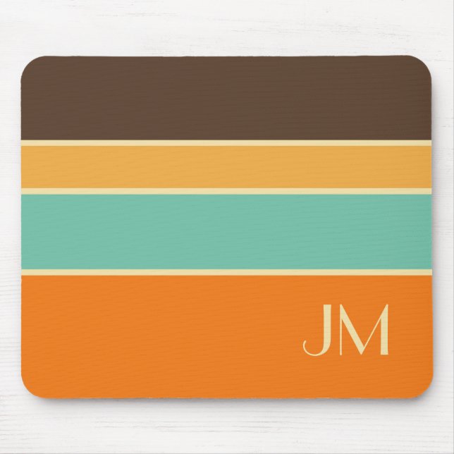 Colourful horizontal retro style lines mouse mat (Front)