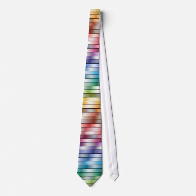Colourful Horizontal Stripe pattern tie (Front)