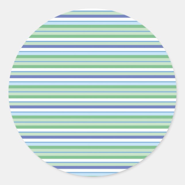 Colourful horizontal stripes classic round sticker (Front)