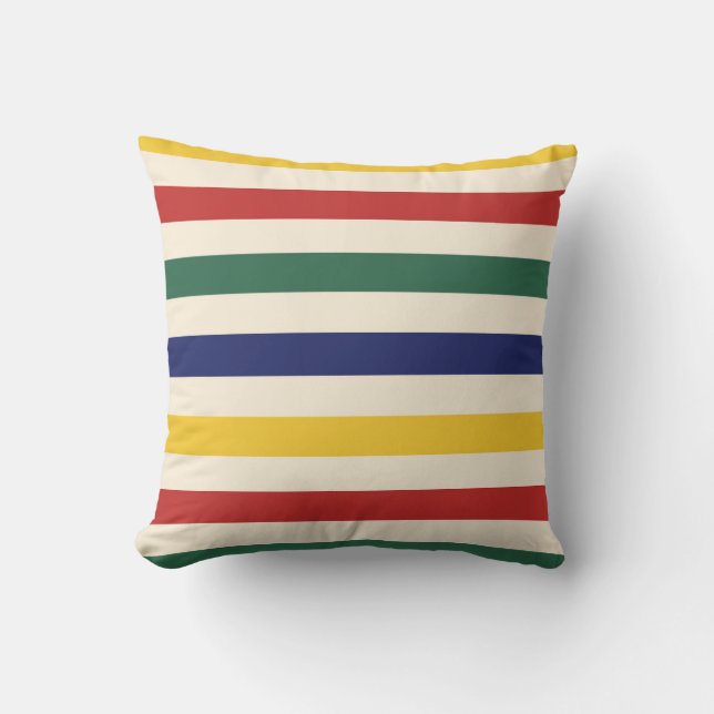 Colourful Horizontal Stripes Cushion (Front)