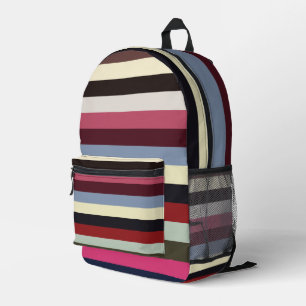 Colourful Horizontal Stripes Pattern Printed Backpack
