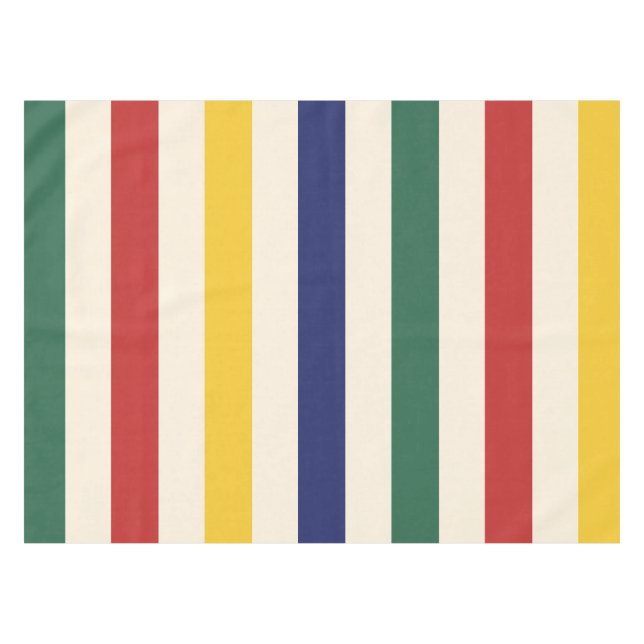 Colourful Horizontal Stripes Tablecloth (Front (Horizontal))